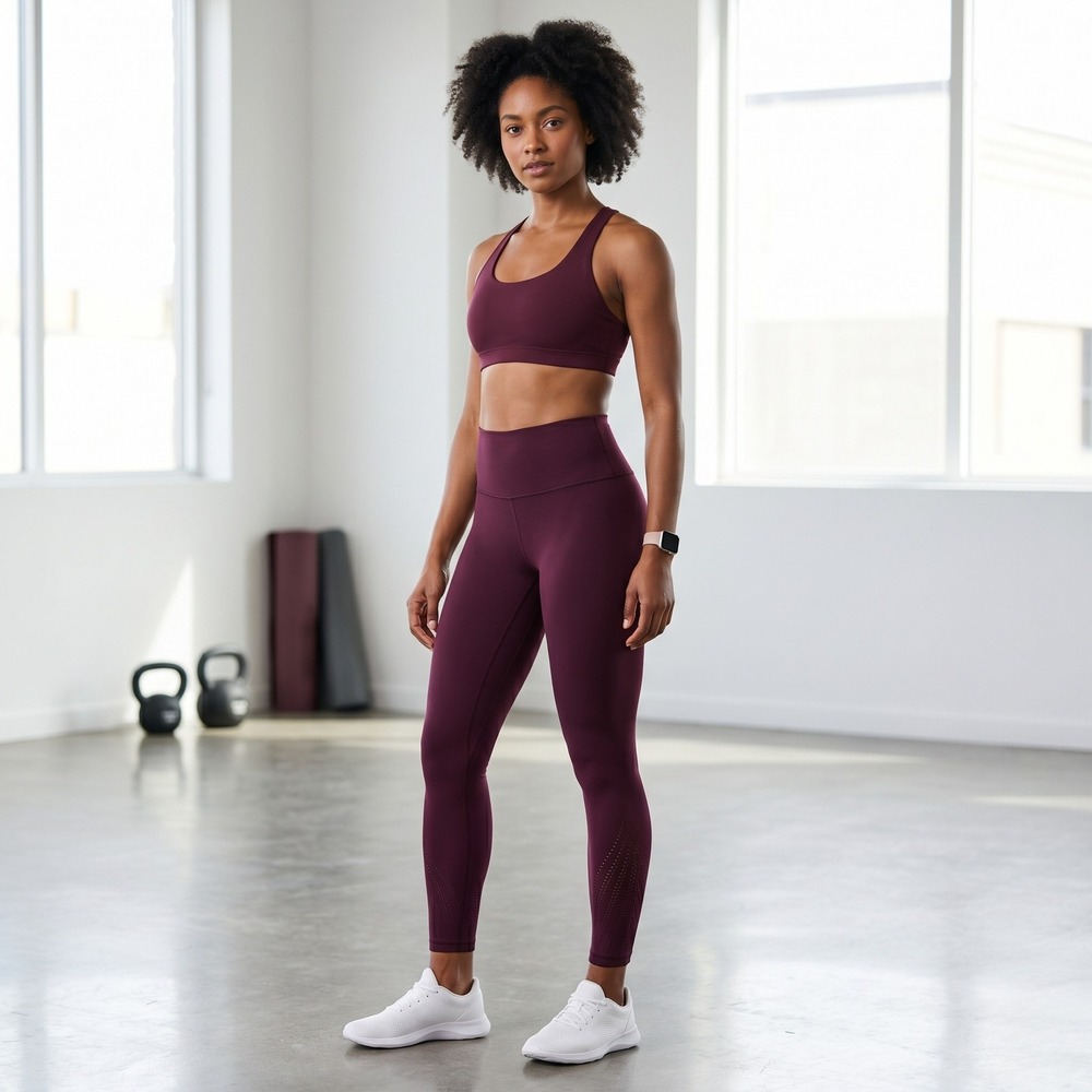 Athleta Leggings Womens S/M Purple Elation Textured Tight High Rise Ribbed Waist